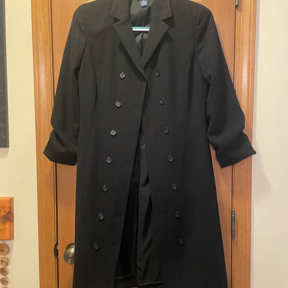 Ann Taylor Black Double-Breasted Coat